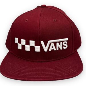 Vans Hat‎ Mens Snapback Burgundy Red Skater Snapback Cap Logo Trecker